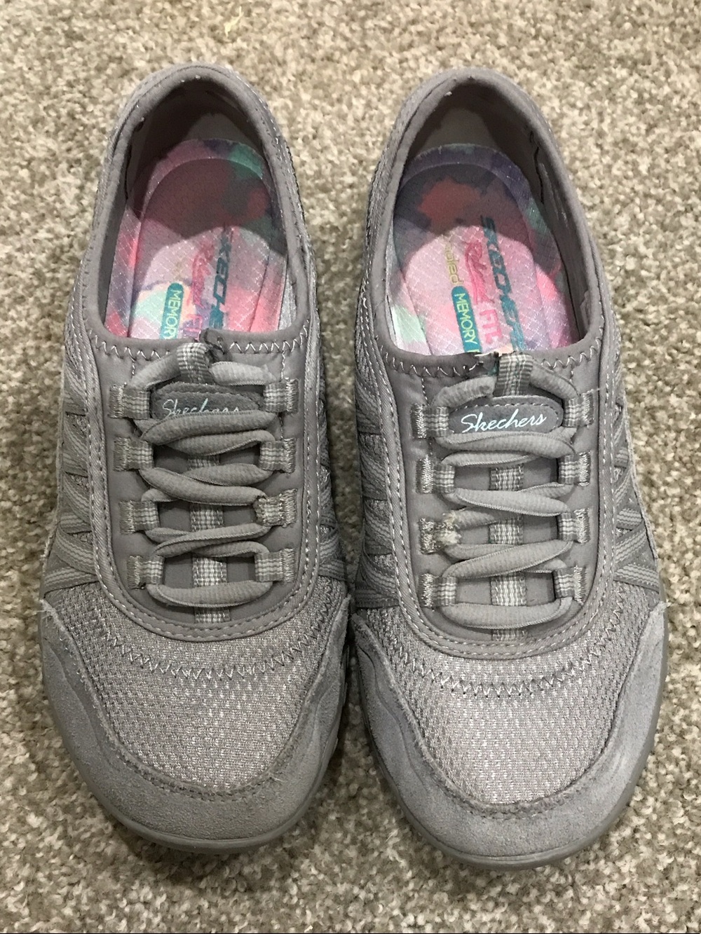 Skechers Women's Light Gray Slip-On Athletic Sneakers